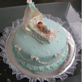 Торт на рождение мальчика "С новорожденным!"