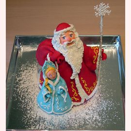 Торт на Новый год "Дед Мороз и Снегурочка"