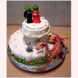 Свадебный торт "Свадьба Шрека"
