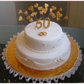 Торт на юбилей "Золотая свадьба"