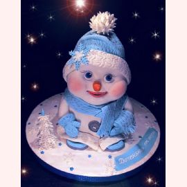 Новогодний торт "Снеговичок для мальчика"