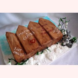 Торт на деревянную свадьбу (весна)