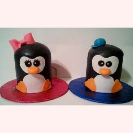Новогодние пирожные на заказ "Пингвинчики Лоло и Пепе"