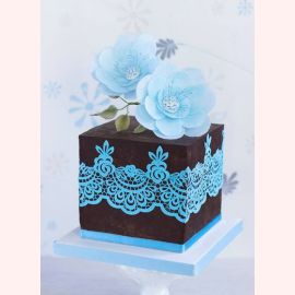 Торт "Голубые узоры"