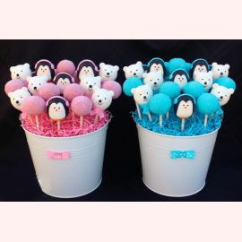 Детские Cake Pops "Мишка и пингвинчик"