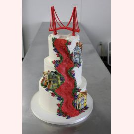 Свадебный торт "Красный мост Голден-Гейт"