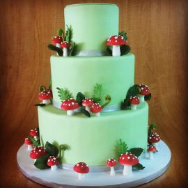 Свадебный торт "Лесные мухоморы"
