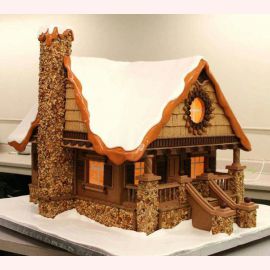 Торт на Новый Год "Дом в зиме"
