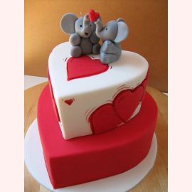 Торт для влюбленных "Влюбленные слоники"