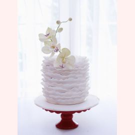 Свадебный торт "Веточка орхидеи и рюши"