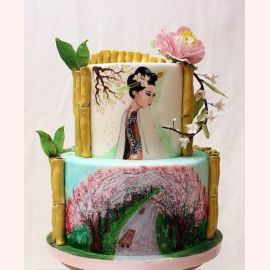 Торт "Цветущий сад сакуры"