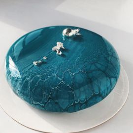 Торт с мраморным покрытием "Цвет океана"