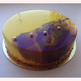 Торт с мраморным покрытием "Фиолетовый с золотом"