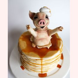 Торт "Свинка и блины"