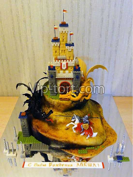 Торт "Лего. Замок и Драконы"