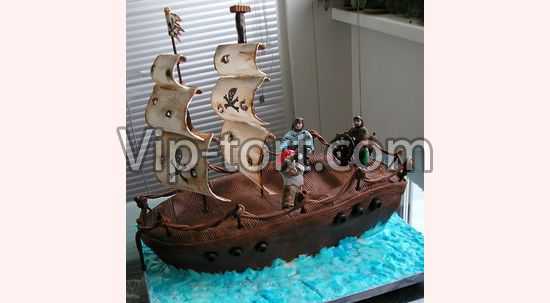Торт для мальчика "Пиратский корабль"