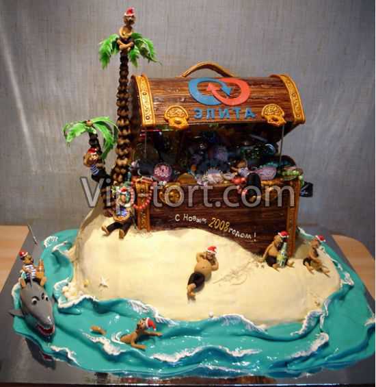 Торт "Новый год в пиратском стиле"