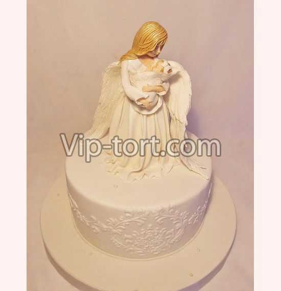 Торт на Крещение "Ангел-Хранитель"