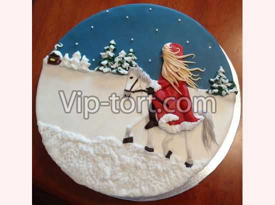 Торт на Новый год "Снежная королева"