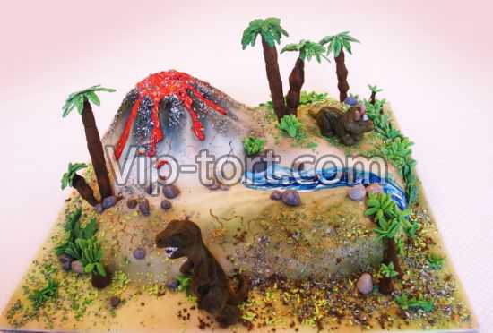 Торт "Остров динозавров"
