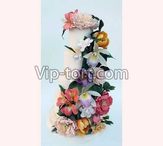 Торт "Свадебные цветы"