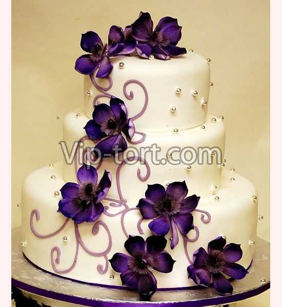 Свадебный торт "Фиолетовый шик"