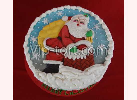 Торт на Новый Год "Дед Мороз-красный нос!"