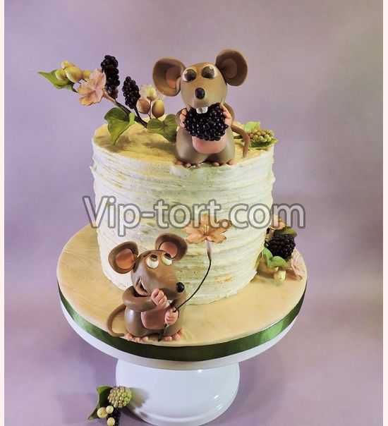 Торт на День влюбленных "Свидание мышек-норушек"