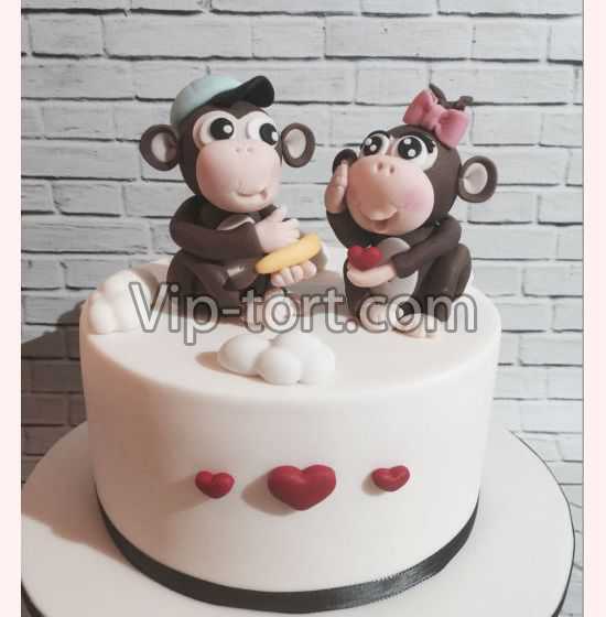 Торт для влюбленных "Влюбленные обезьянки"