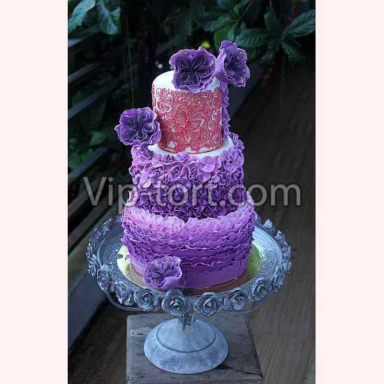Торт "Фиолетовые воланчики"