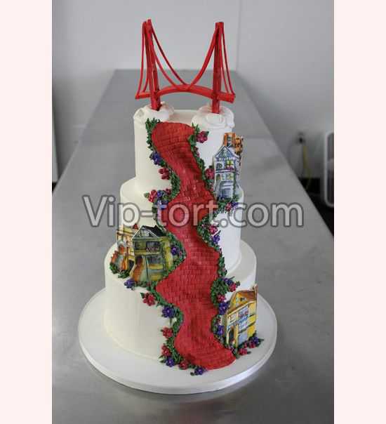 Свадебный торт "Красный мост Голден-Гейт"