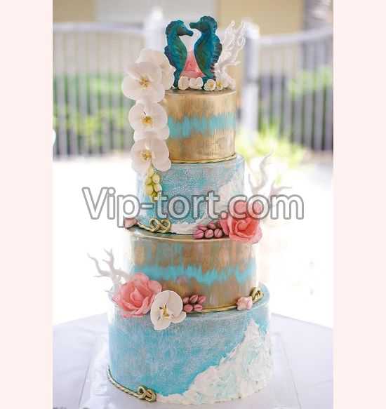 Свадебный торт "Морские коньки"