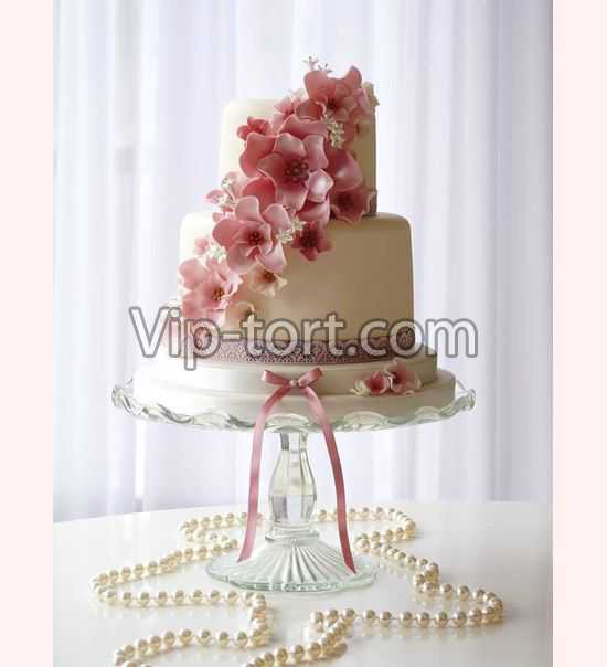 Торт "Розовые цветочки"