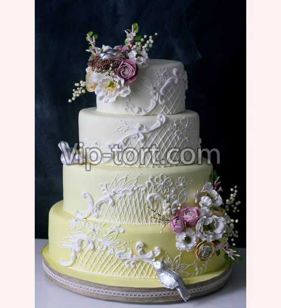 Свадебный торт "Птичка певчая"