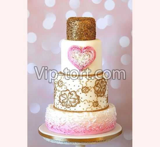 Торт на День влюбленных "Сердечный торт"