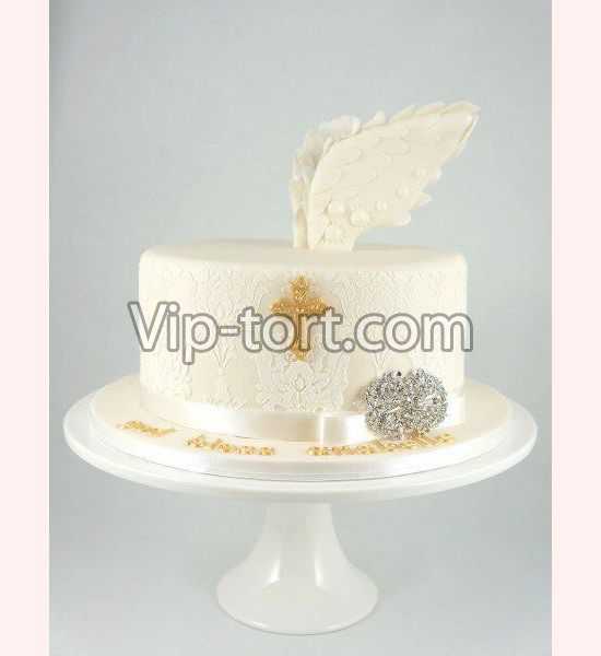 Торт на крещение "Крылья Ангела"