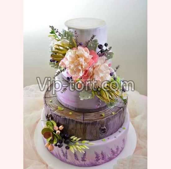 Торт "Цветущие розовые пионы"