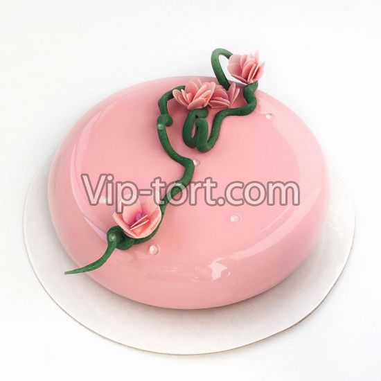 Торт с покрытием гляссаж "Розовый глянец"