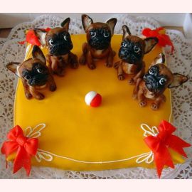 Торт "Команда маленьких собачек"
