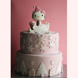 Торт "Новогодняя Hello Kitty"