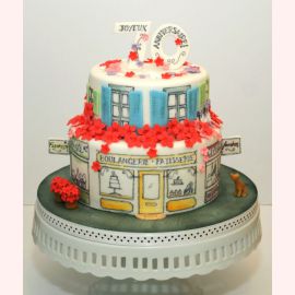 Торт на 70 лет "Париж в подарок"