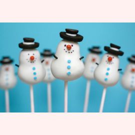 Новогодние Cake Pops "Снеговики"