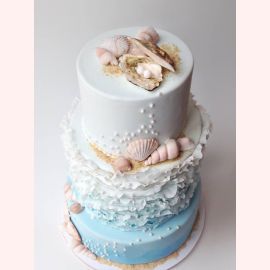Торт на жемчужную свадьбу "Перламутровые жемчужинки"