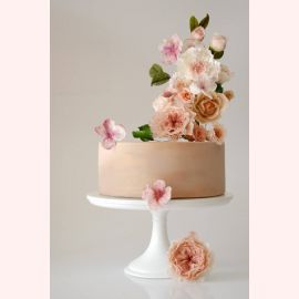Свадебный торт "Цветочный персик"