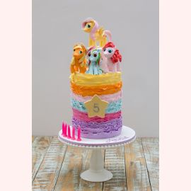 Торт "Пони на волнах радуги"