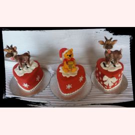 Торт на Новый Год "Веселье с Винни и оленями"