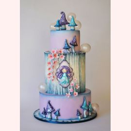 Торт "Маленькая фея и волшебные грибы"