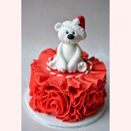 Новогодний торт "Сувенир-белый мишка"