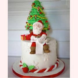 Торт на новый год "Довольный Дед Мороз"