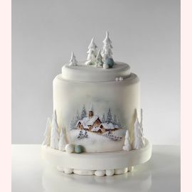 Новогодний торт "Сказочный зимний день"